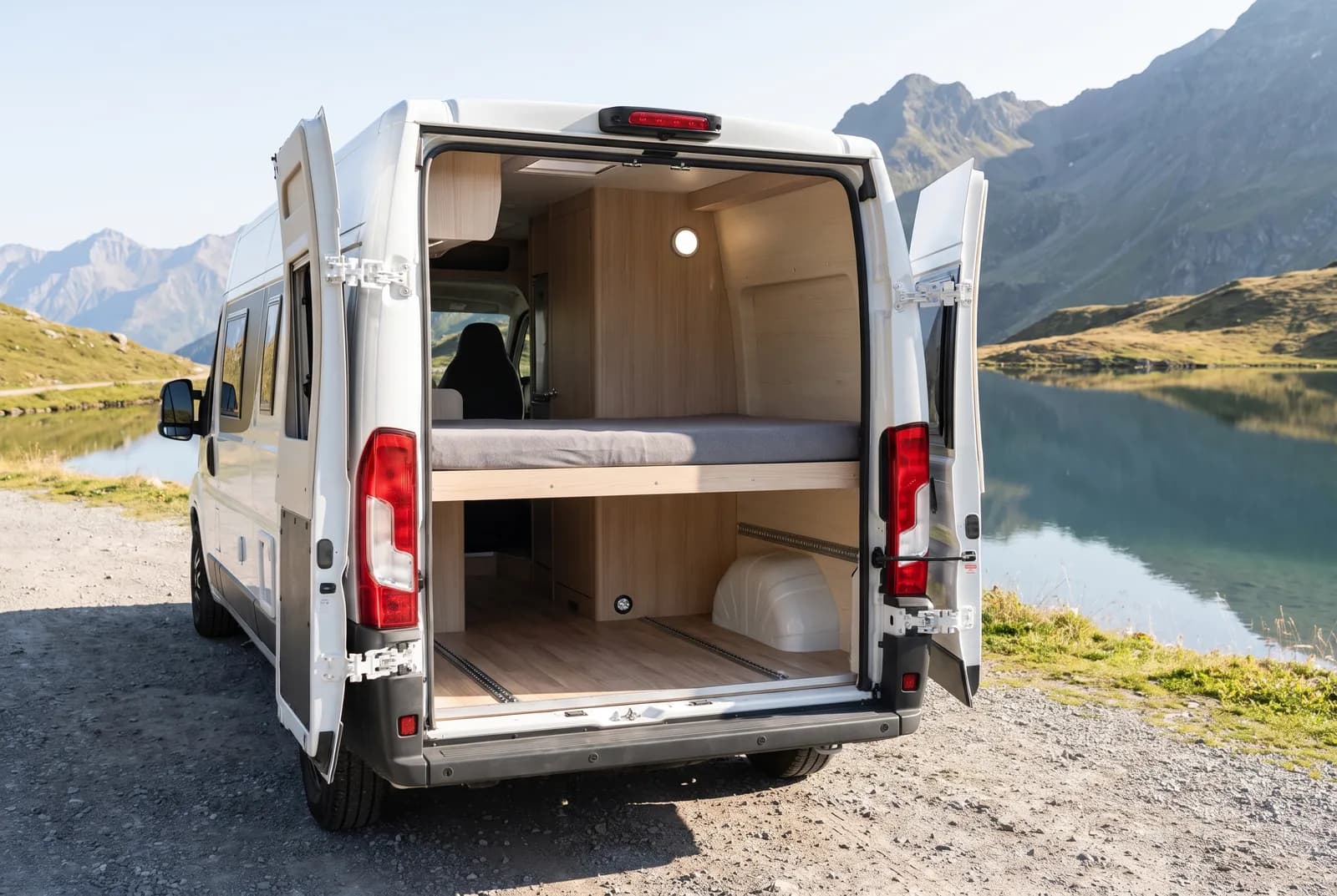 Detail van een Hymer Buscamper